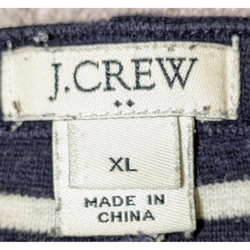 J. Crew Striped Long‎ Sleeve Tunic Shift Dress XL Blue White Maritime Nautical